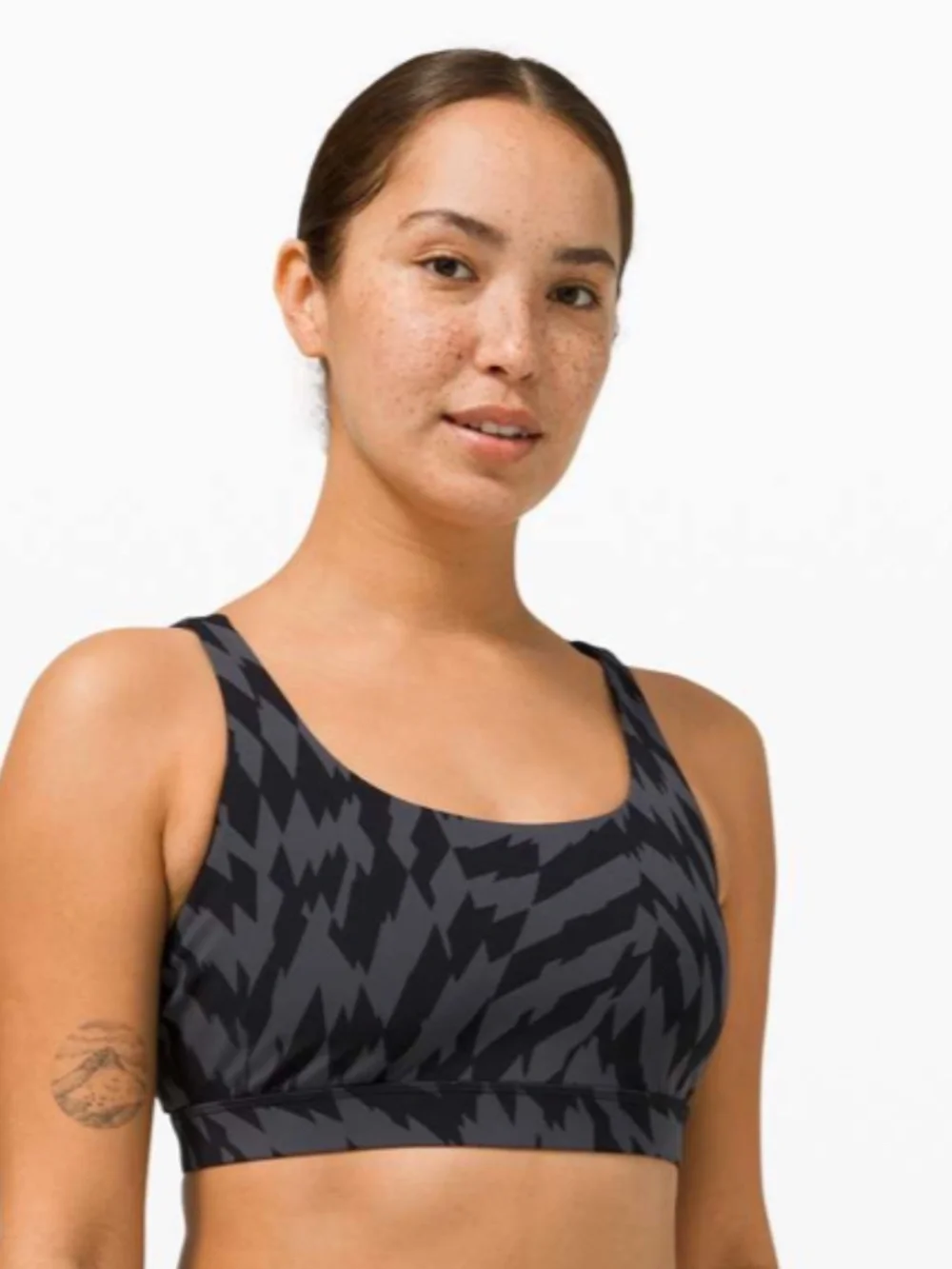 lululemon Energy Bra Medium Support B–D Cups Voltage Graphite Grey Black Size 8